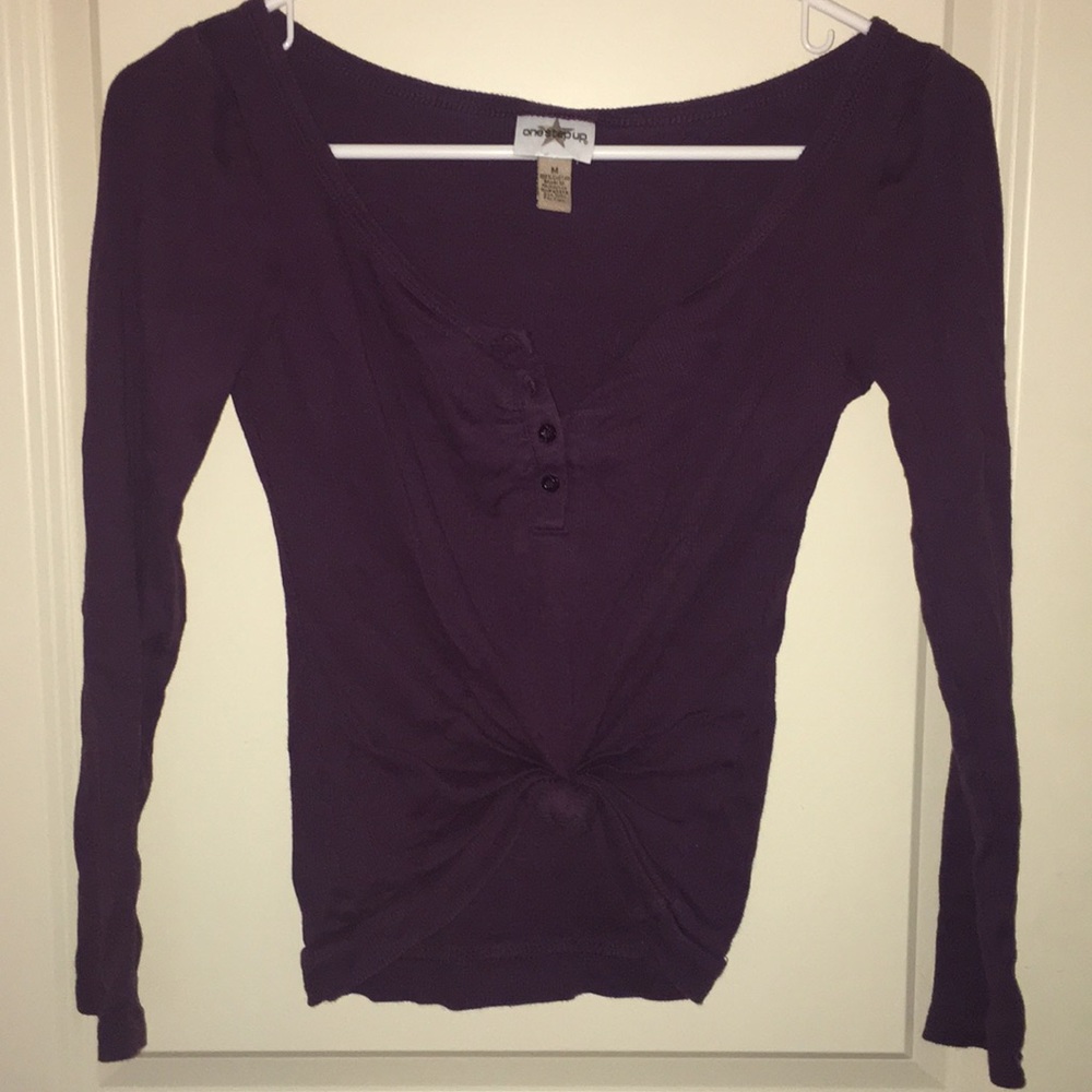 ONE STEP UP purple cute long sleeve top